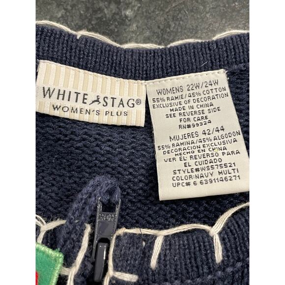 White Stag Embroidered Christmas Full Zip Vest 22W/24W - Picture 3 of 12